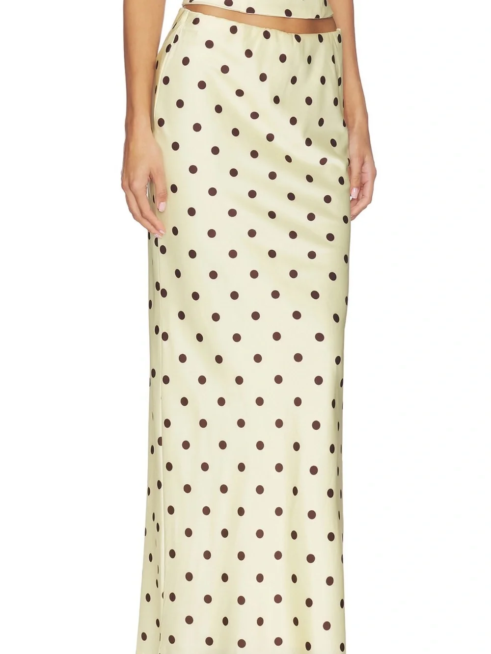 Runway the Label - Polka Dot Maxi Skirt in Lemon & Chocolate Polka